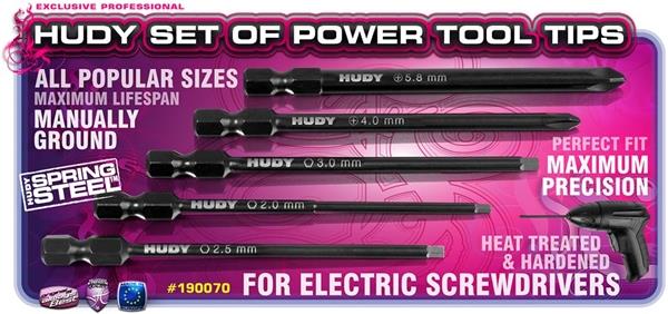 HUDY Set Of Power Tool Tips 2.0 2.5 3.00mm + 4.0 5.8 Phillips