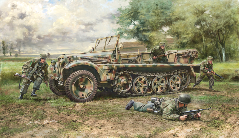 Italeri Sd.Kfz. 10 DEMAG D7 with German Paratroops 1/35