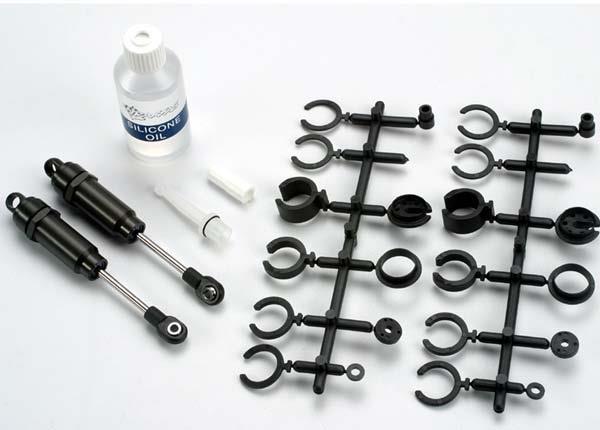 Traxxas Big-bore shocks (long) (hard-anodized & PTFE-coated T6 aluminum) (assembled with TiN shafts) w/o springs (rear) (2)