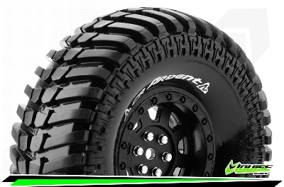 Louise RC CR Ardent 1.9" Crawler Super Soft Tires Mounted on black Wheels 12mm hex 1/10 (2)