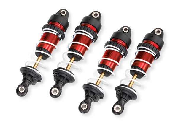 Traxxas Shocks Aluminum GTR Long, Red Anodized, PTFE coated bodies with Tin shafts (assembled with springs) (4)
