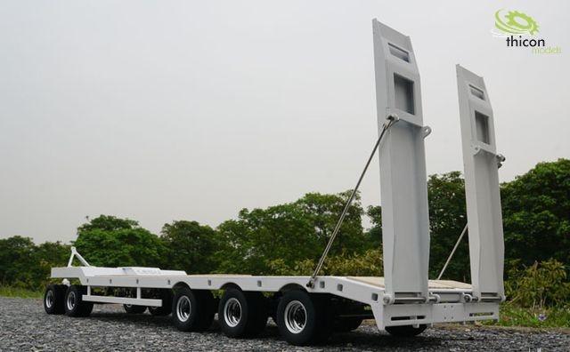 Thicon Low Loader Trailer 5 Axle Stainless Steel RTR 1/14