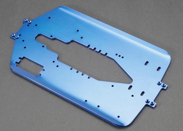 Traxxas Chassis, T-Maxx, Long Wheelbase (Extended 30mm) (6061-T6 Aluminum, 4.0mm) (Blue Anodized)