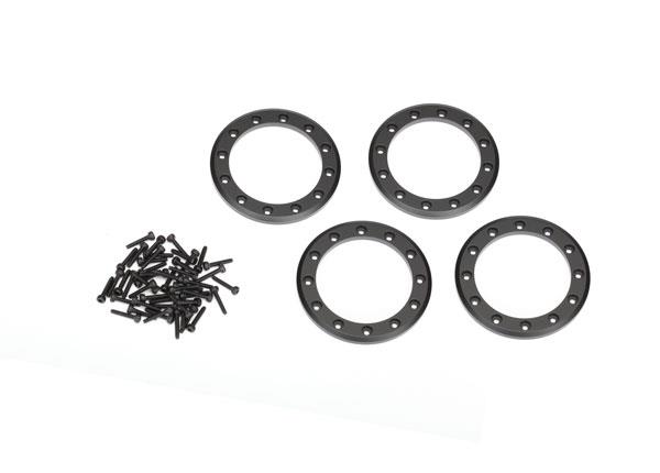 Traxxas Beadlock rings black (1.9') (aluminum) (4)/ 2x10 CS (48)