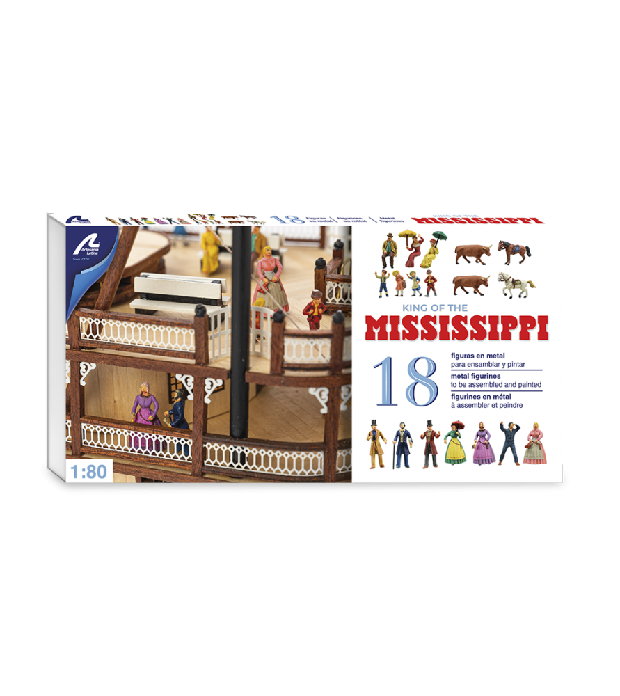 Artesania Latina Set of 18 Metal Figurines for the King of the Mississippi 1/80