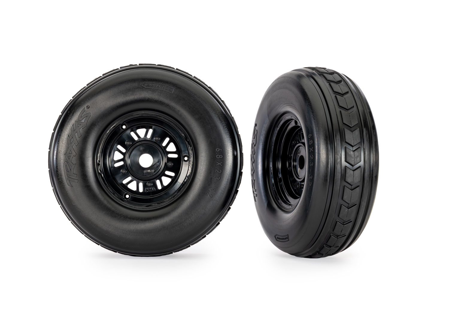 Traxxas 3.2" Funco Black Front Wheels & Arrow Tires (2)