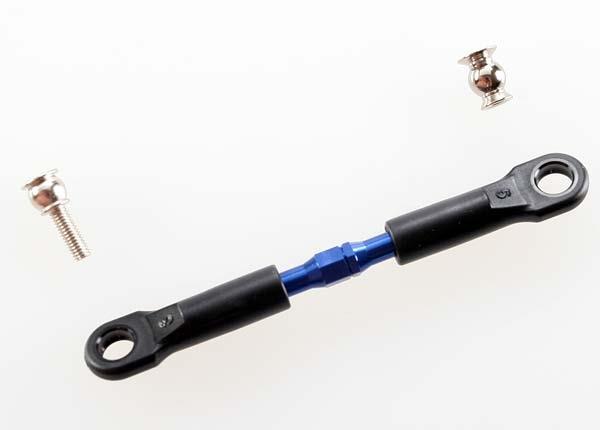 Traxxas Turnbuckle, aluminum (blue-anodized), camber link, front, 39mm (1)(assembled w/rod ends)/hollow balls (2)(See part 3741A for complete camber link set)