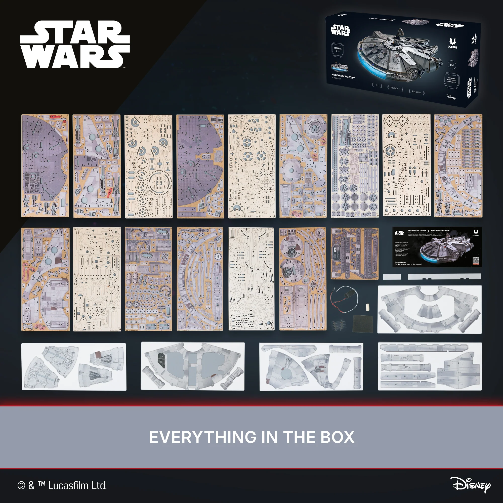 U-Gears Millennium Falcon Star Wars mechanisch houten bouwpakket