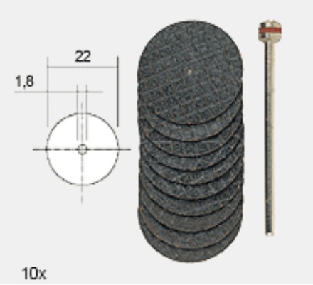 Proxxon Doorslijpschijven Versterkt 22 mm (10)