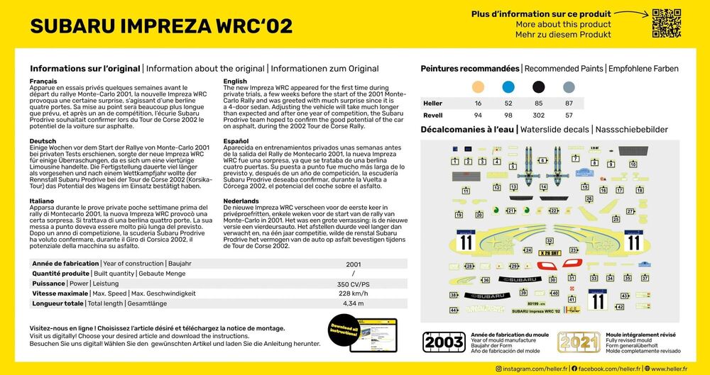 Heller Starter Kit Subaru Impreza WRC'02 1/43