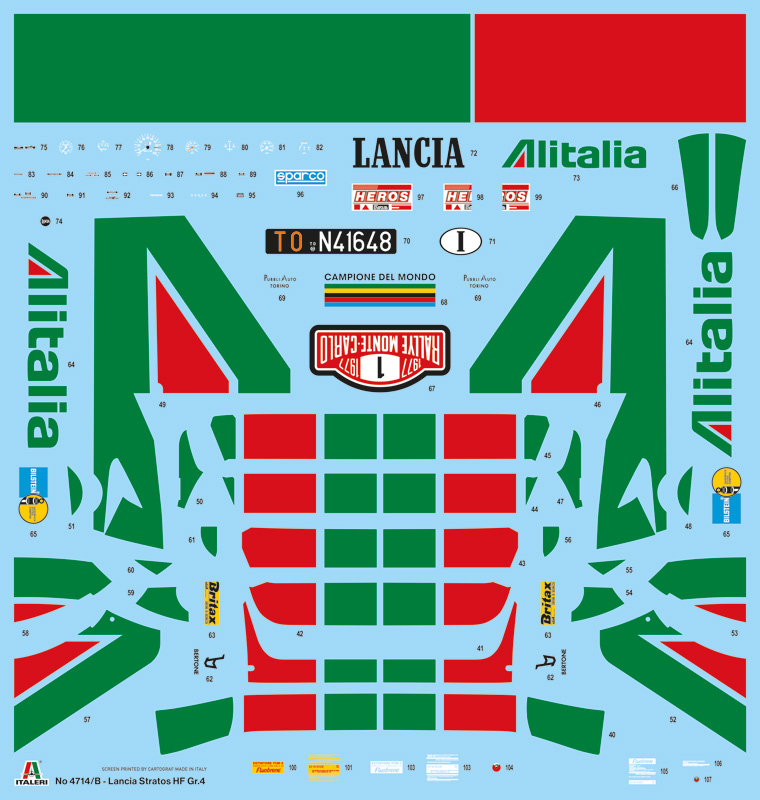 Italeri Lancia Stratos HF Gr.4 Monte Carlo 1977 1/12