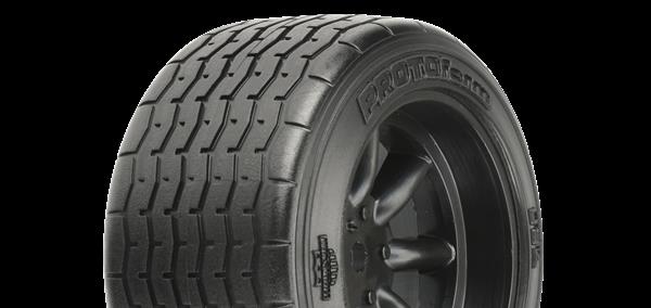 PROTOform 1/10 VTA Rear 31mm VTA Tires Mounted 12mm Black Wheels (2)