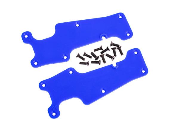 Traxxas Suspension arm covers blue front (left and right)/ 2.5x8 CCS (12)