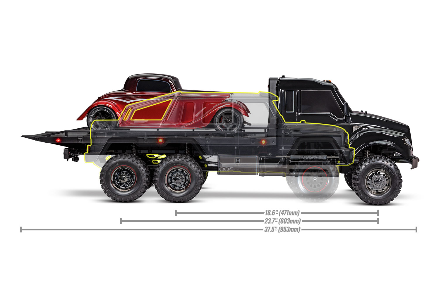 Traxxas Ultimate RC Hauler Truck with Winch Black RTR 1/10