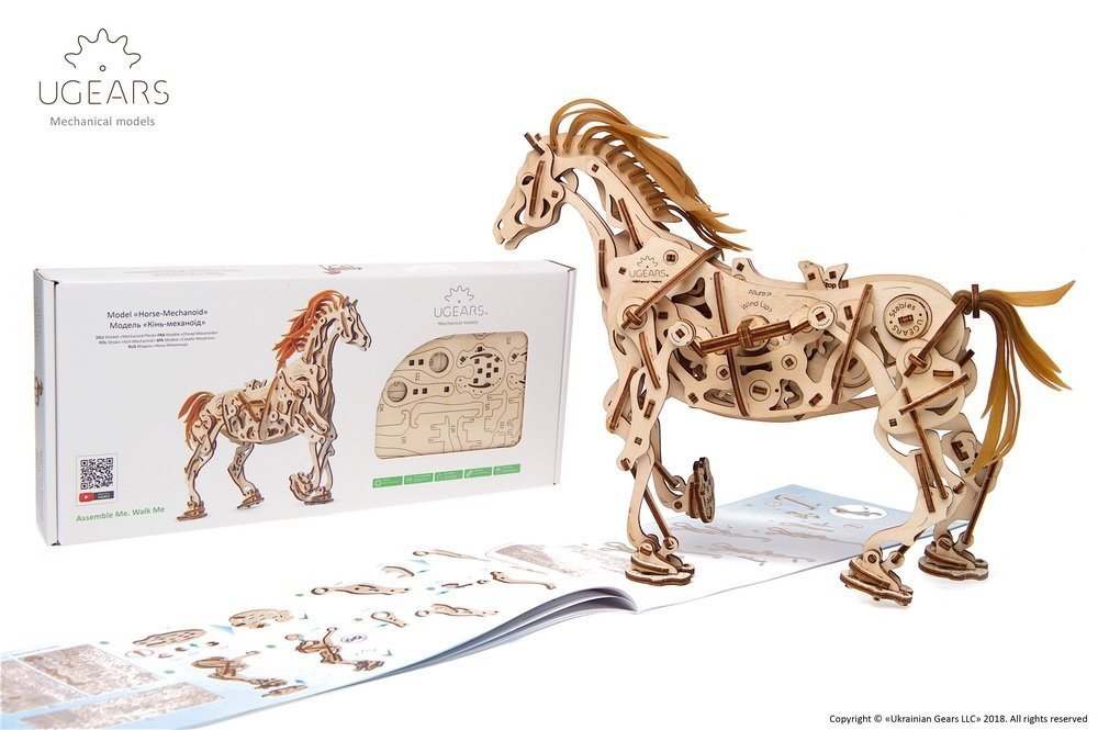 U-Gears  Paard / Horse-Mechanoid mechanisch houten bouwpakket