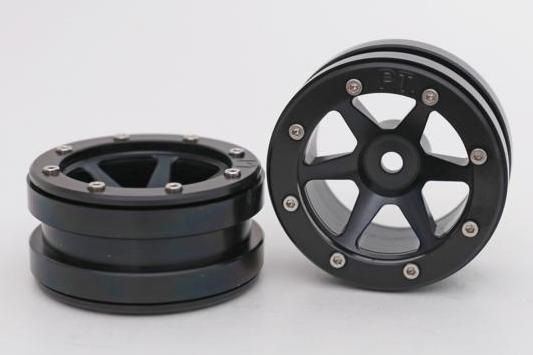 Metsafil Beadlock Wheels PT-Slingshot Zwart 1.9" (2) 1/10