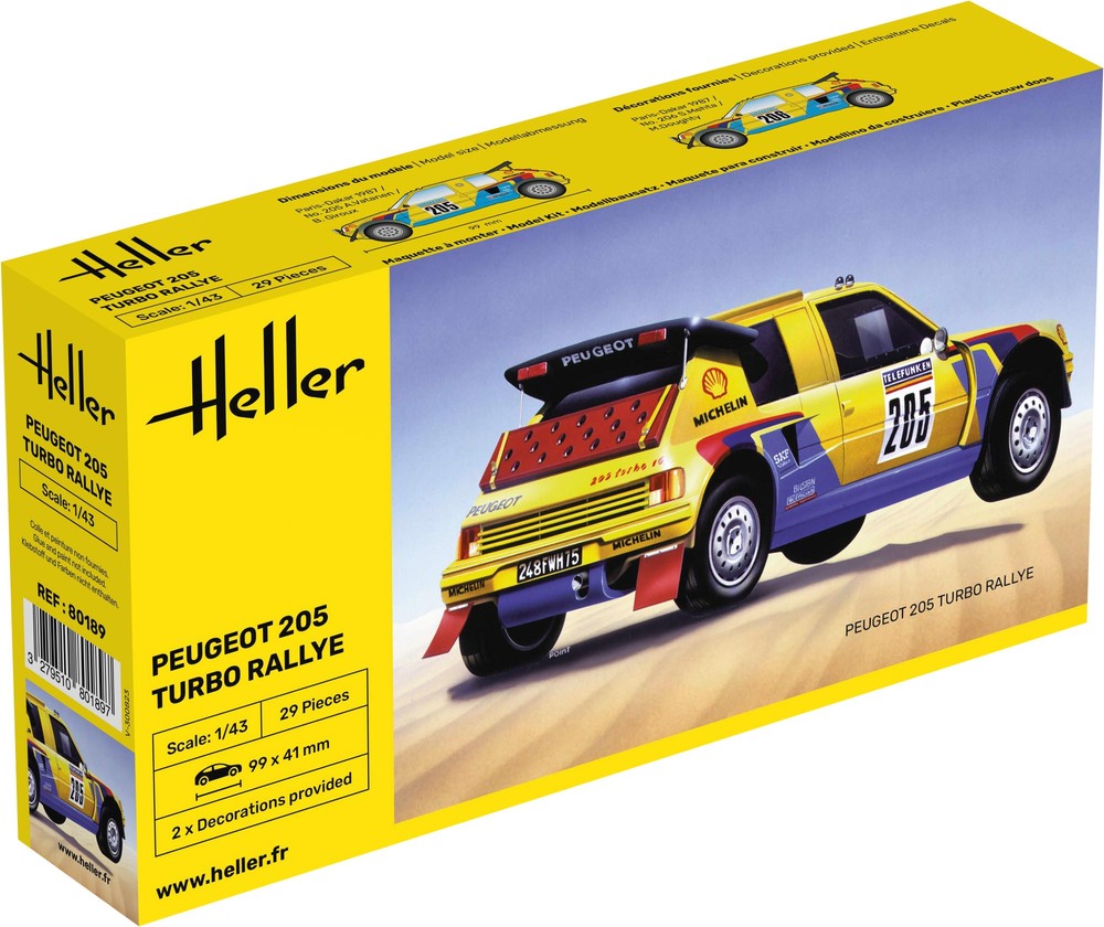 Heller Peugeot 205 Turbo Rallye 1/43