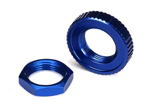 Traxxas Servo saver nuts aluminum blue-anodized (hex (1) serrated (1))