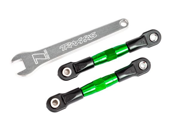 Traxxas Camber links rear (TUBES green-anodized 7075-T6 aluminum stronger than titanium) (2) (assembled with rod ends and hollow balls)/ aluminum wrench (1) (fits Drag Slash)