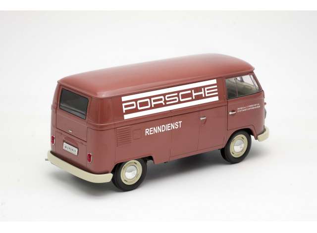 Welly 1963 Volkswagen T1 Bus Porsche Renndienst 1/18 Rood
