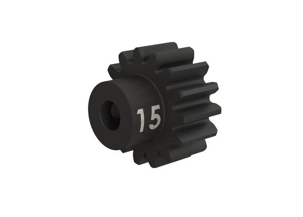 Traxxas Gear, 15-T pinion (32-p), heavy duty (machined, hardened steel) (fits 3mm shaft)/ set screw
