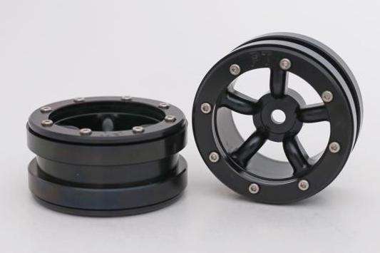 Metsafil Beadlock Wheels PT-Safari Zwart 1.9" (2) 1/10