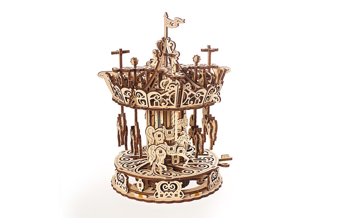 U-Gears Carousel / Draaimolen mechanisch houten bouwpakket
