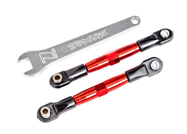 Traxxas Camber links front (TUBES red-anodized 7075-T6 aluminum stronger than titanium) (2) (assembled with rod ends and hollow balls)/ aluminum wrench (1) (fits Drag Slash)