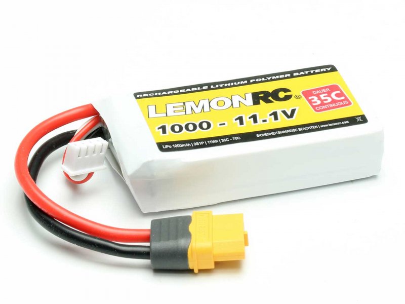Lemon RC LiPo Accu 11.1 Volt 1000mAh 35C XH/XT60