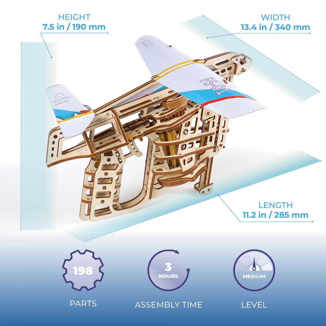U-Gears Flight Starter mechanisch houten bouwpakket