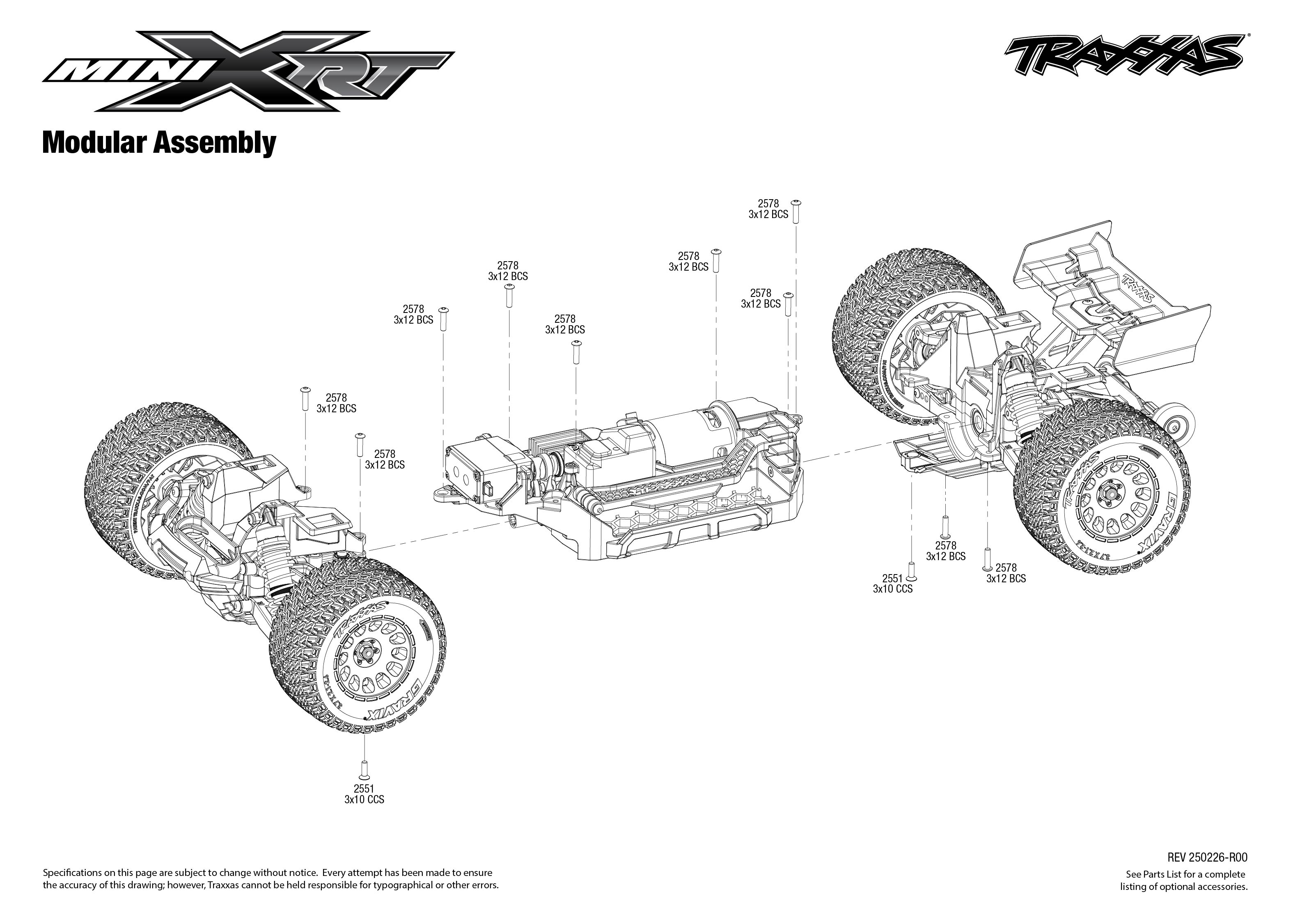 Traxxas Mini XRT (108076-1) Modular Assembly Exploded View