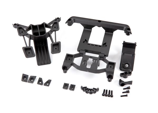Traxxas Body mounts front & rear/ 3x12mm CS (4)/ 3x12mm shoulder screw (2)/ 3x10mm flat-head machine screw (6)/ 3x12mm BCS (1)