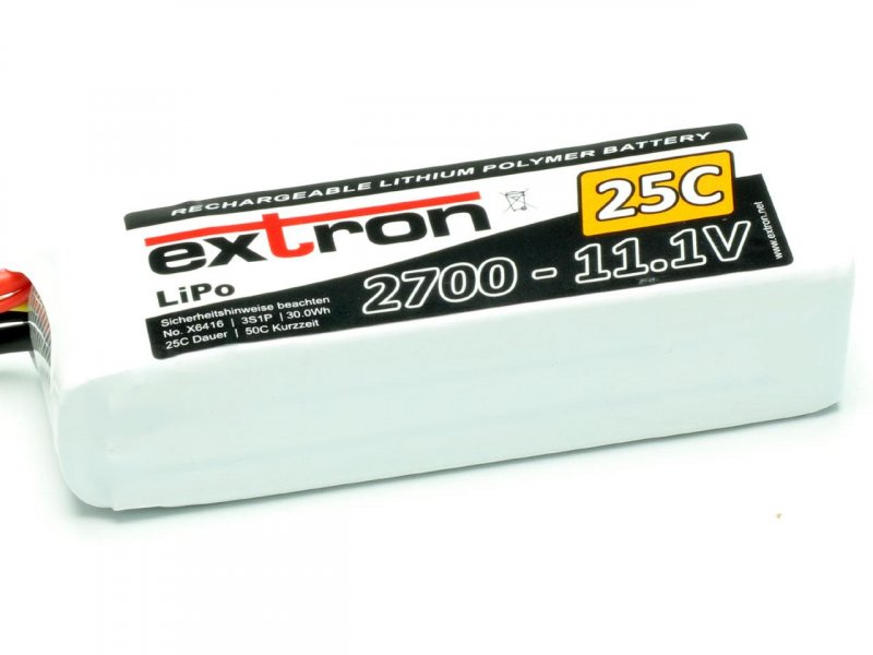 Extron X2 LiPo Accu 11.1 Volt 2700mAh 25C XT60/XH