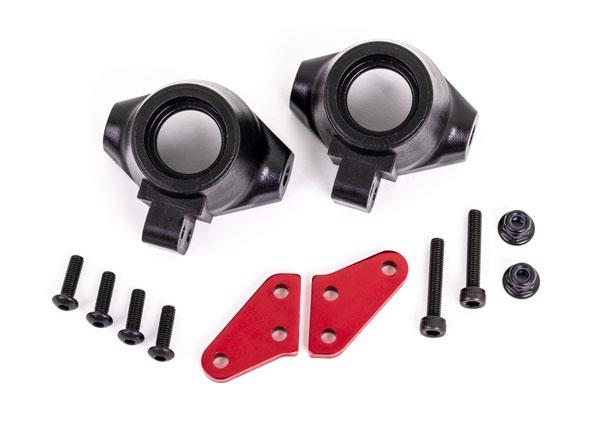 Traxxas Steering block arms (aluminum red-anodized) (2)/ steering blocks left or right