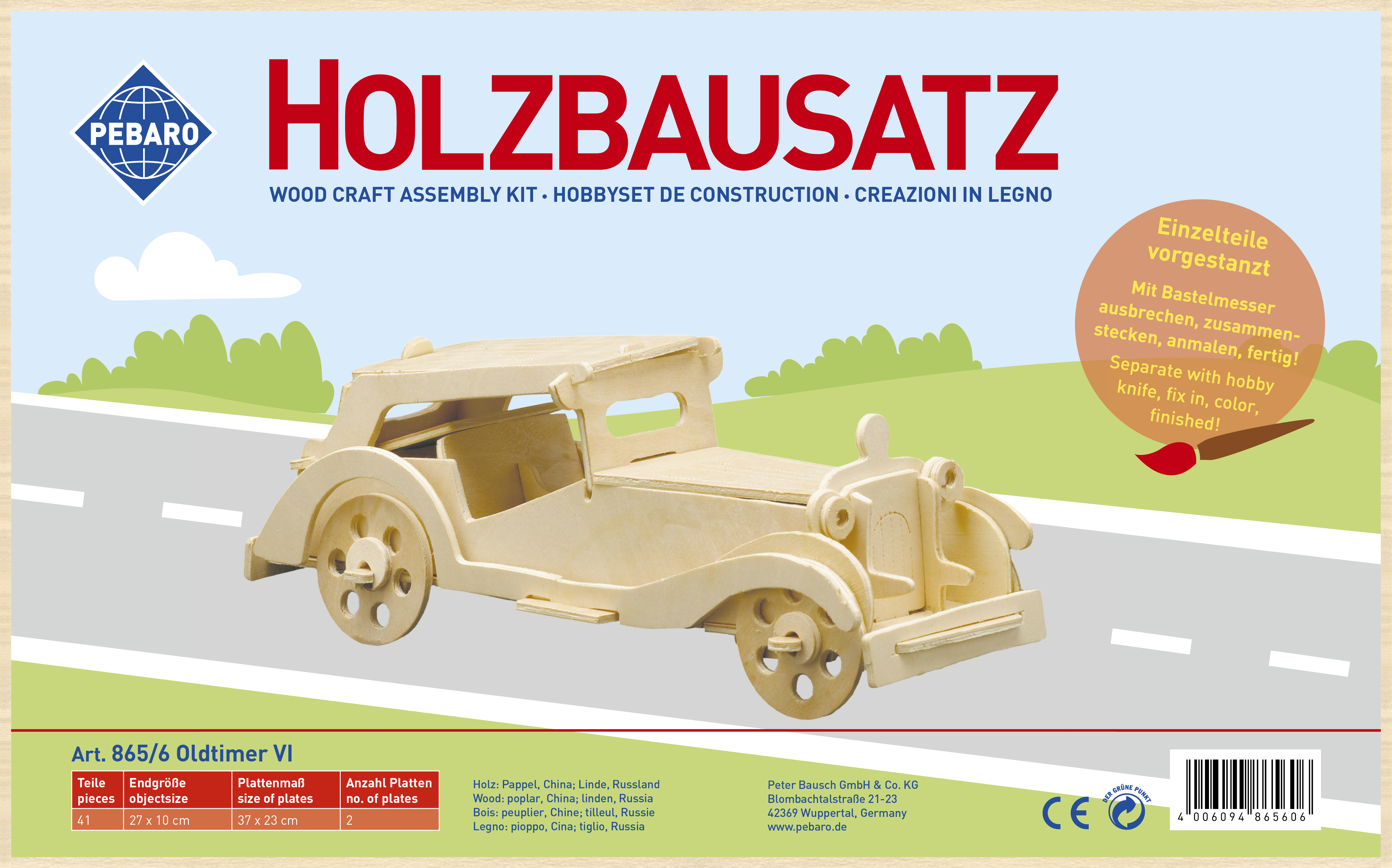 Pebaro Houten Bouwset Oldtimer VI