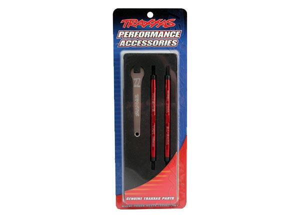 Traxxas Toe Links, Maxx (Tubes Red-Anodized, 7075-T6 Aluminum, Stronger Than Titanium) (112mm, Front) (2)/ Rod Ends (4)/ Aluminum Wrench (1)