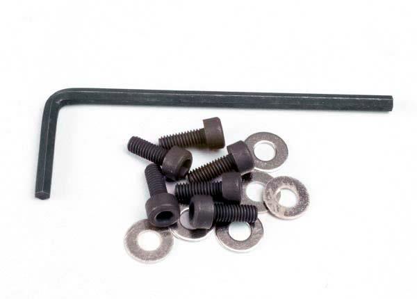 Traxxas Backplate screws (3x8mm hex cap) (6)/washers (6)/ wrench (1)