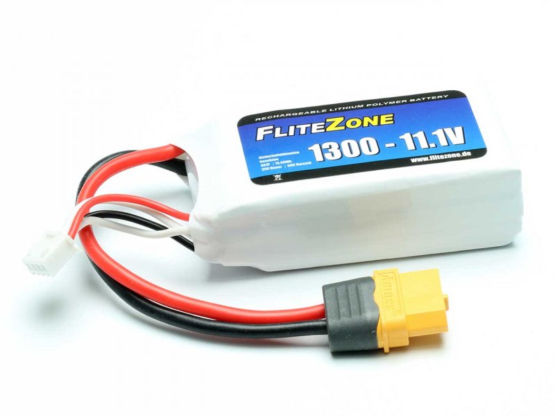 FliteZone LiPo Accu 11.1 Volt 1300mAh 20C XT60/XH