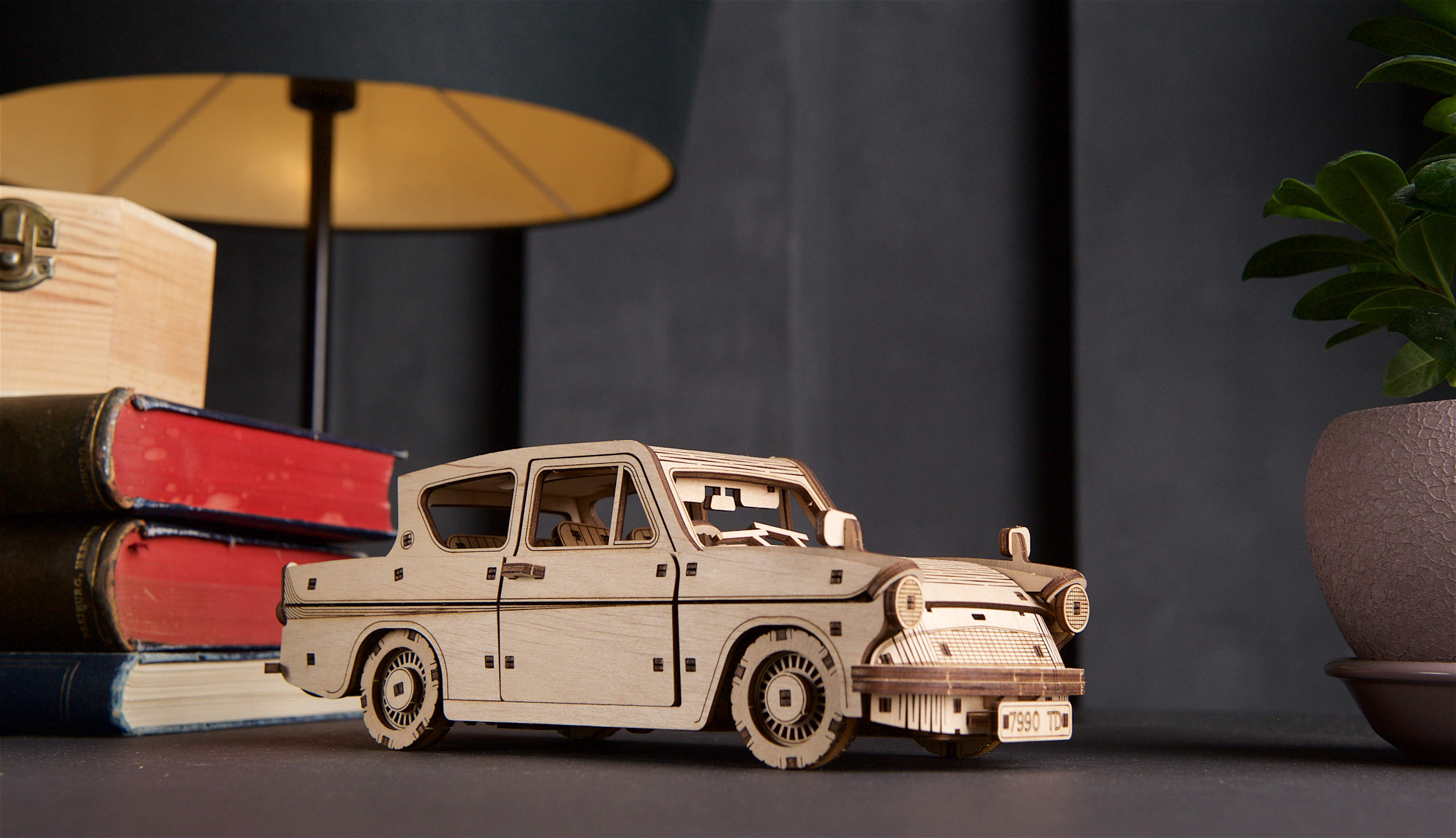 U-Gears Vliegende Ford Anglia Harry Potter mechanisch houten bouwpakket