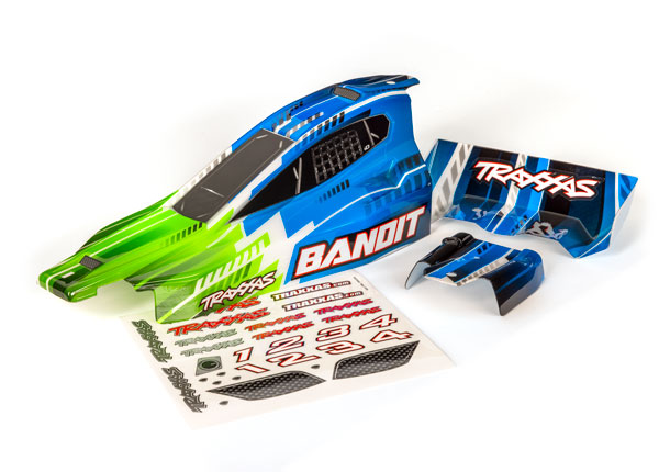 Traxxas Body, Bandit (also fits Bandit VXL), green/ wing (painted, decals applied)