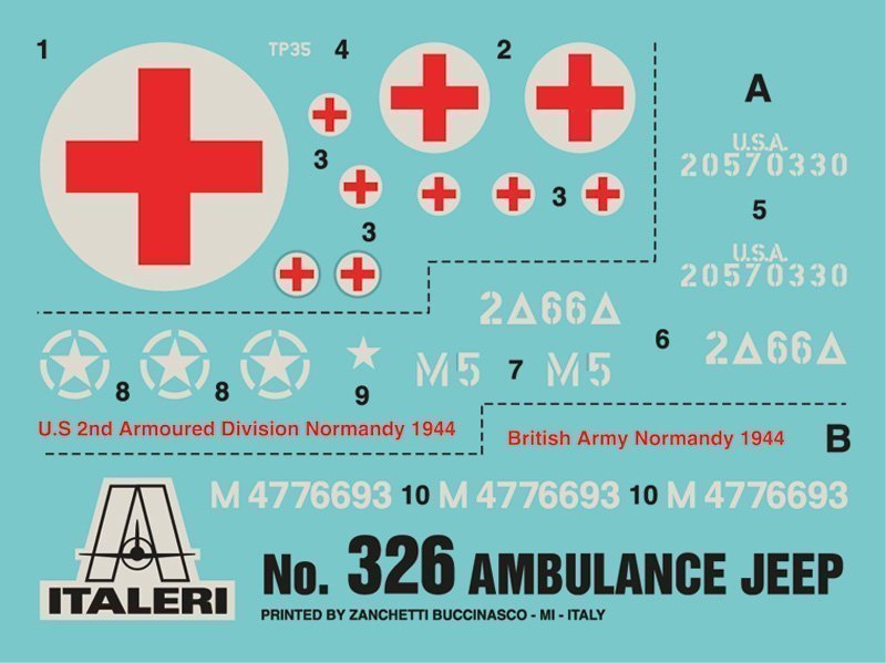 Italeri 1/4 Ton. 4x4 Ambulance Jeep 1/35