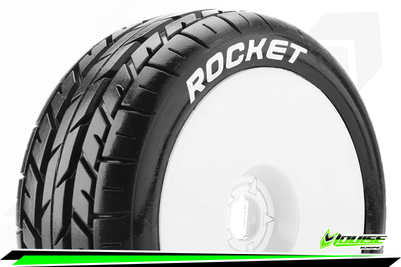 Louise RC B-Rocket Soft 1/8 Buggy Banden Met Velgen wit 17mm Hex (2)