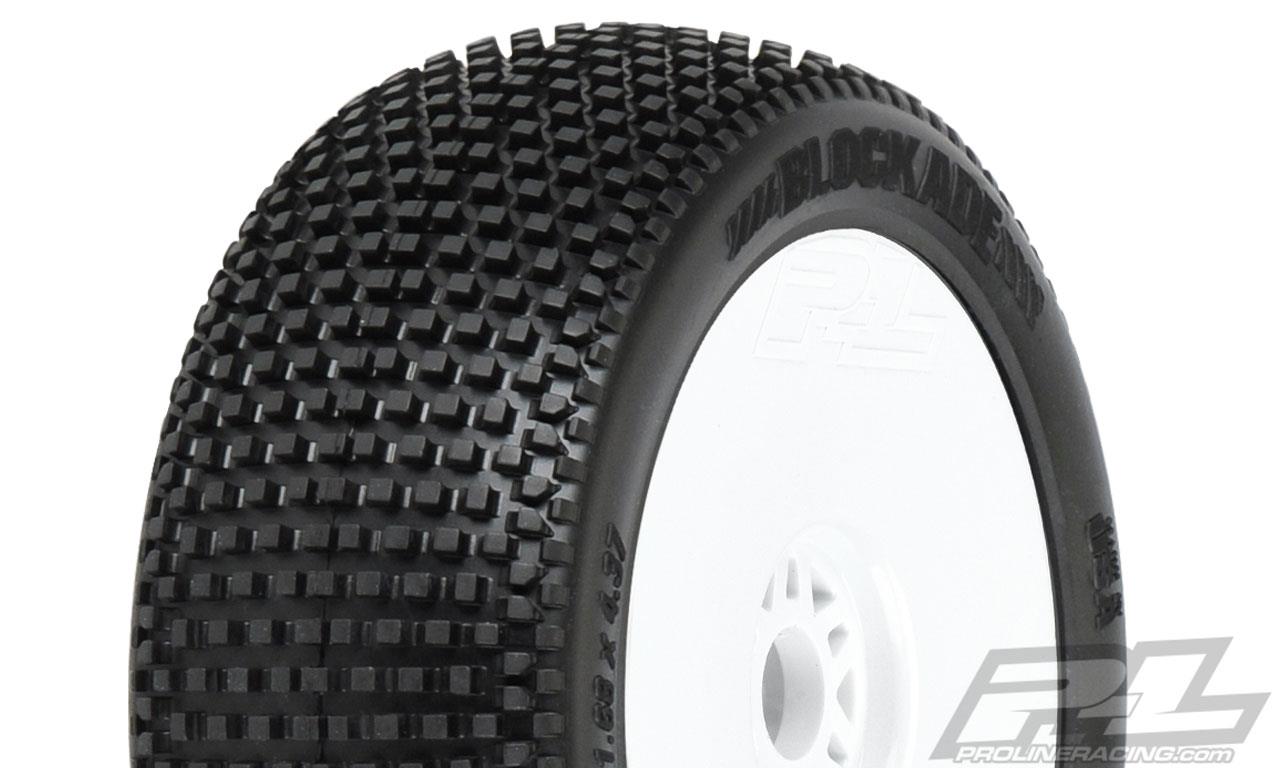 Proline 1/8 Blockade S3 Front/Rear Buggy Tires Mounted 17mm White (2)