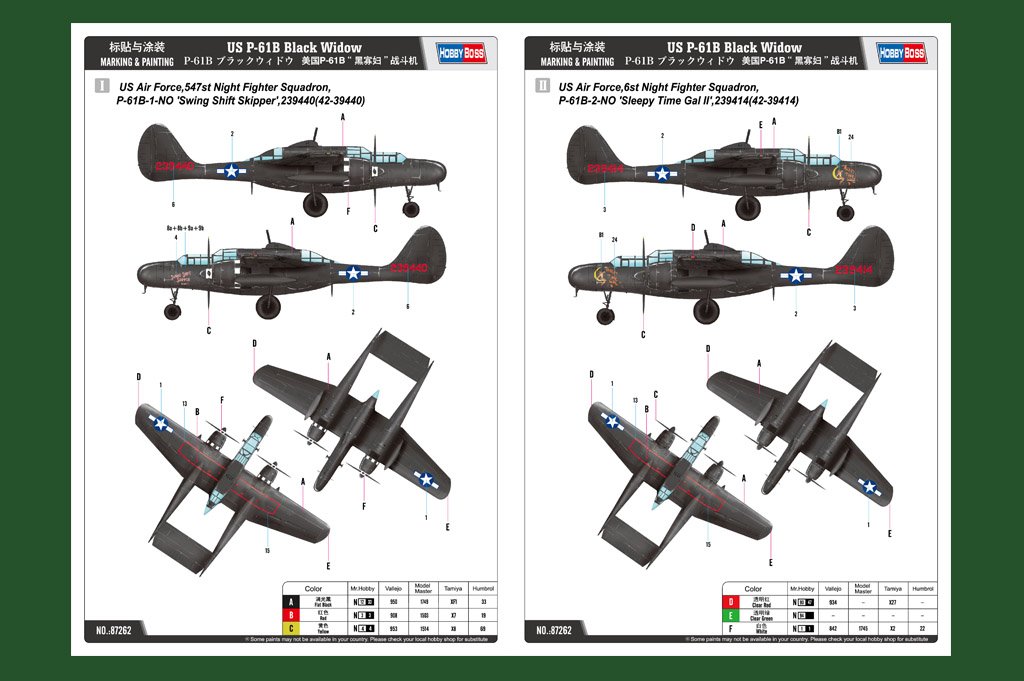 HobbyBoss US P-61B Black Widow 1/72