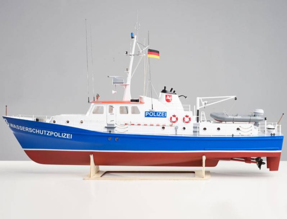 RoMarin Polizeiboot W3 Bouwdoos met Beslagset 1/25