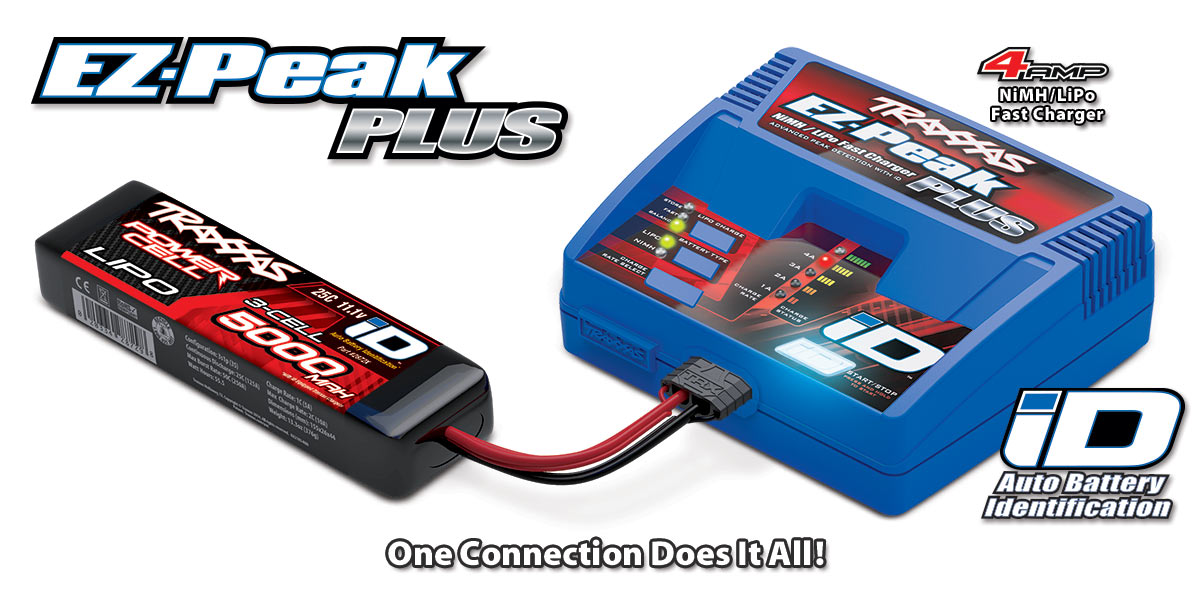 Traxxas Charger EZ-Peak Plus 4 amp LiPo/NiMH with iD Auto Bat EU