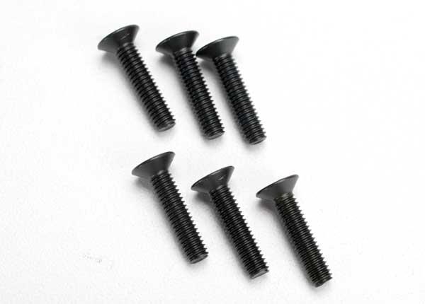 Traxxas Screws 4x18mm countersunk machine (hex drive) (6)