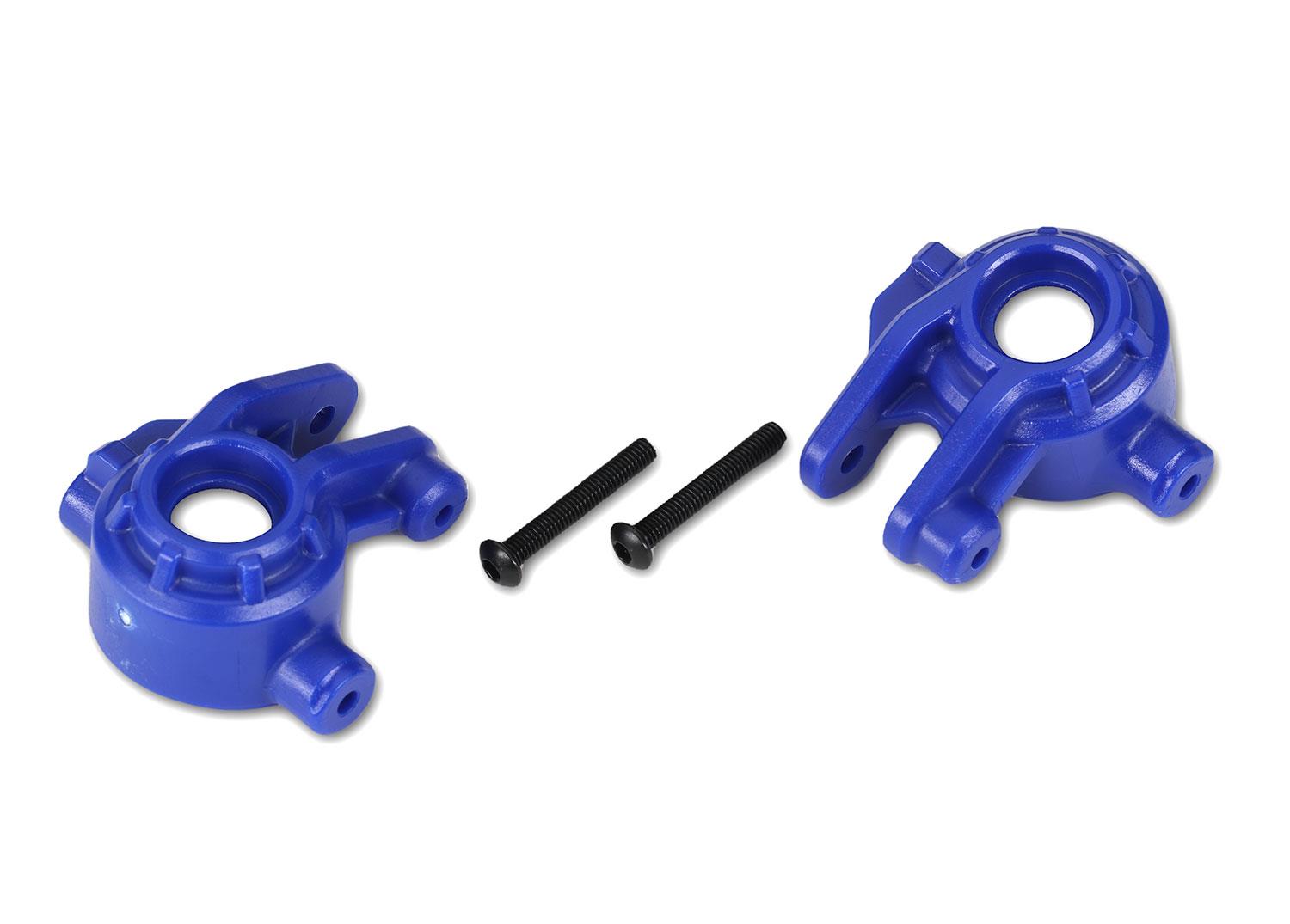 Traxxas Steering blocks extreme heavy duty blue (left & right)/ 3x20mm BCS (2) (for use with #9080 upgrade kit)