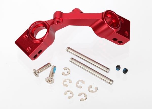 Traxxas Carriers, stub axle (red-anodized 6061-T6 aluminum) (rear) (left & right)/ 3x32mm hinge pins (2)/ e-clips (6)/ hardware