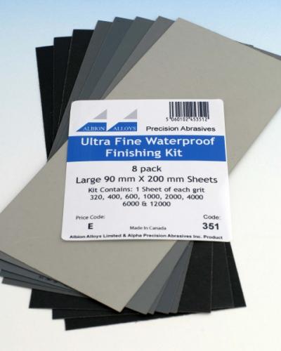 Albion Alloys Ultra Fine Waterproof Finishing Kit super fijn schuurpapier (8)